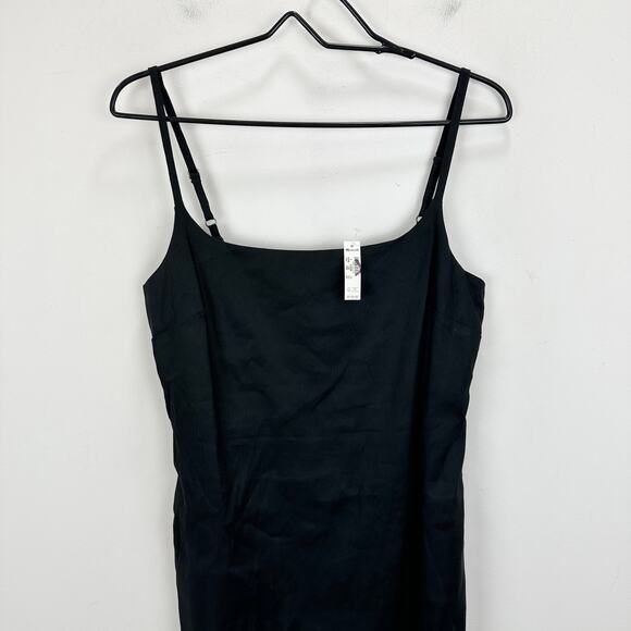 Madewell Squareneck Romper Jet Black Minimalist Linen Blend Classic US 6 NWT - Picture 8 of 15